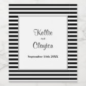 Zwart/witte strepen  wijn etiket (Enkel label)