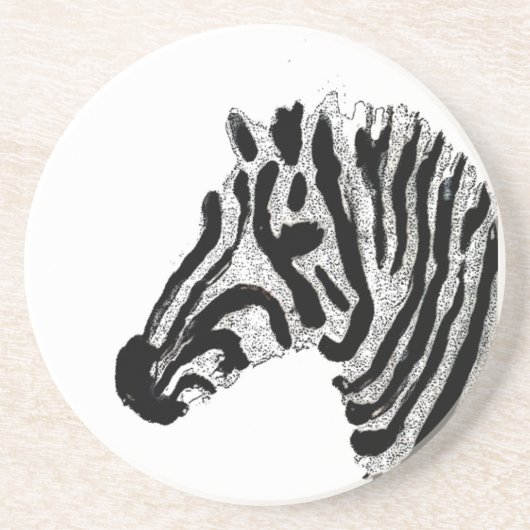 Zwart-witte strepen — Zebra voor afdrukken Zandsteen Onderzetter (Voorkant)