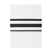 Zwart & Witte Strepen Zilver Folie Huwelijk Elegan Uitnodigingen Wikkel (Achterkant Voorbeeld)