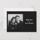 Zwart & Witte Strik | Elegante Bruiloft | Monochro Save The Date (Achterkant)