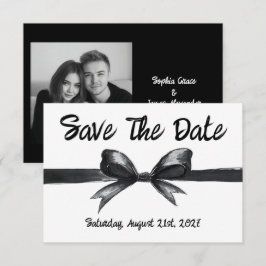 Zwart & Witte Strik | Elegante Bruiloft | Monochro Save The Date