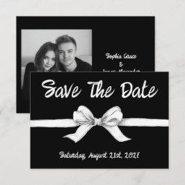 Zwart & Witte Strik | Elegante Bruiloft | Monochro Save The Date