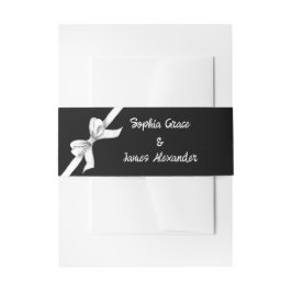 Zwart & Witte Strik | Elegante Bruiloft | Monochro Uitnodigingen Wikkel