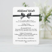 Zwart-witte strik | Elegante bruiloft | monochroom Informatiekaartje (Staand voorkant)