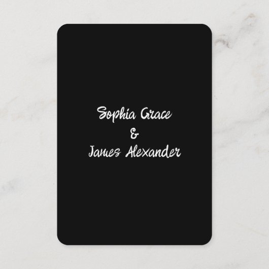 Zwart-witte strik | Elegante bruiloft | monochroom Informatiekaartje (Achterkant)