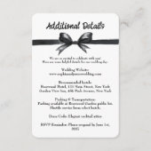 Zwart-witte strik | Elegante bruiloft | monochroom Informatiekaartje (Voorkant)