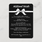 Zwart-witte strik | Elegante bruiloft | monochroom Informatiekaartje (Voorkant)