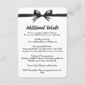 Zwart-witte strik | Elegante bruiloft | monochroom Informatiekaartje (Voorkant)