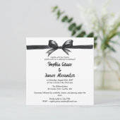 Zwart-witte strik | Elegante bruiloft | monochroom Kaart (Staand voorkant)