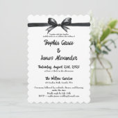 Zwart-witte strik | Elegante bruiloft | monochroom Kaart (Staand voorkant)