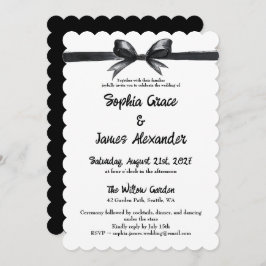 Zwart-witte strik | Elegante bruiloft | monochroom Kaart