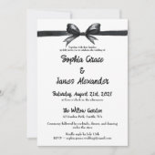 Zwart-witte strik | Elegante bruiloft | monochroom Kaart (Voorkant)