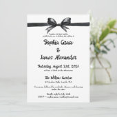 Zwart-witte strik | Elegante bruiloft | monochroom Kaart (Staand voorkant)
