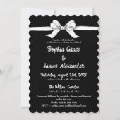 Zwart-witte strik | Elegante bruiloft | monochroom Kaart (Voorkant)