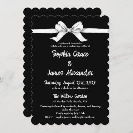 Zwart-witte strik | Elegante bruiloft | monochroom Kaart