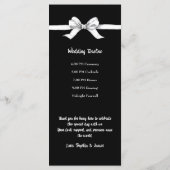 Zwart-witte strik | Elegante bruiloft | Monochroom Menu (Achterkant)