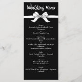 Zwart-witte strik | Elegante bruiloft | Monochroom Menu (Voorkant)