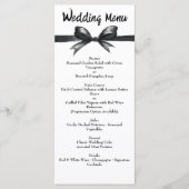 Zwart-witte strik | Elegante bruiloft | monochroom Menu (Voorkant)