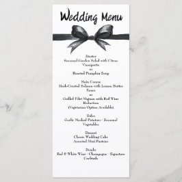 Zwart-witte strik | Elegante bruiloft | monochroom Menu