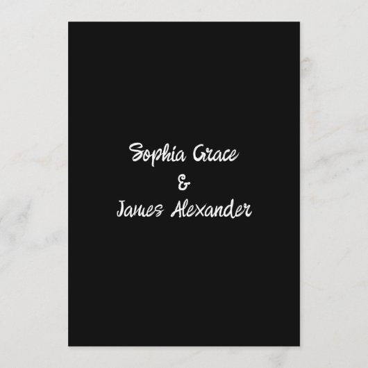 Zwart-witte strik | Elegante bruiloft | monochroom Programmakaart (Achterkant)