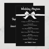 Zwart-witte strik | Elegante bruiloft | monochroom Programmakaart (Voorkant / Achterkant)