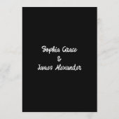 Zwart-witte strik | Elegante bruiloft | monochroom Programmakaart (Achterkant)