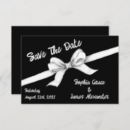 Zwart-witte strik | Elegante bruiloft | monochroom Save The Date