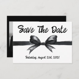 Zwart-witte strik | Elegante bruiloft | monochroom Save The Date