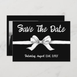 Zwart-witte strik | Elegante bruiloft | monochroom Save The Date