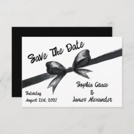 Zwart-witte strik | Elegante bruiloft | monochroom Save The Date