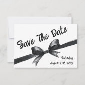Zwart-witte strik | Elegante bruiloft | monochroom Save The Date (Voorkant)
