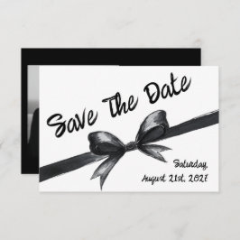 Zwart-witte strik | Elegante bruiloft | monochroom Save The Date