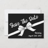 Zwart-witte strik | Elegante bruiloft | monochroom Save The Date (Voorkant)