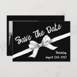 Zwart-witte strik | Elegante bruiloft | monochroom Save The Date