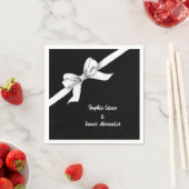 Zwart-witte strik | Elegante bruiloft | monochroom Servet (Insitu)