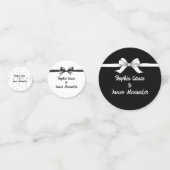 Zwart & Witte Strik | Elegante Trouwdag | Monochro Confetti (Voorkanten)