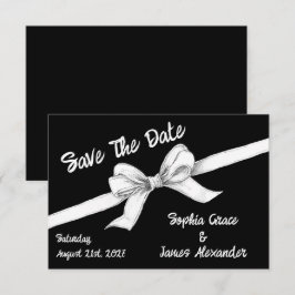 Zwart & Witte Strik | Elegante Trouwdag | Monochro Save The Date