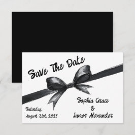 Zwart & Witte Strik | Elegante Trouwdag | Monochro Save The Date