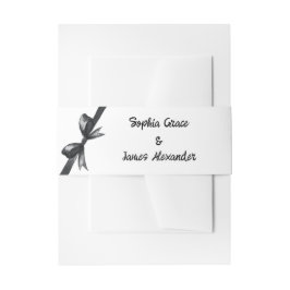 Zwart & Witte Strik | Elegante Trouwdag | Monochro Uitnodigingen Wikkel