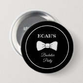 Zwart & Witte Strik Modern Chic Bachelorfeest Ronde Button 7,6 Cm (Voorkant /achterkant)