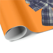 Zwart-witte strik op Sinaasappel inpakpapier (Rol Hoek)