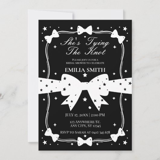 zwart witte strik Ze bindt het knoop Vrijgezellenf Kaart (Voorkant)