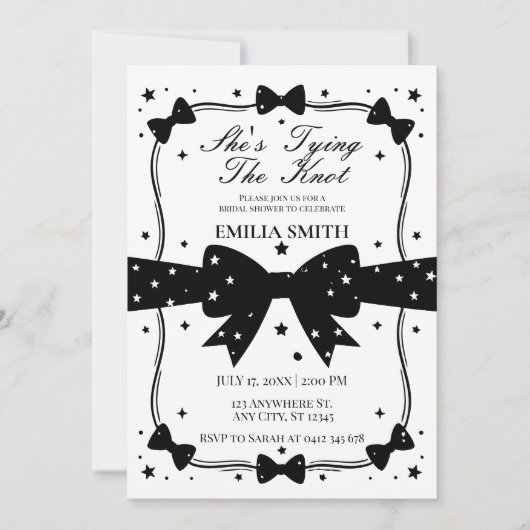 zwart witte strik Ze bindt het knoop Vrijgezellenf Kaart (Voorkant)