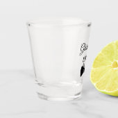Zwart & Witte strik Zwarten Trouwjurk Cadeau voor  Shot Glas (Links)