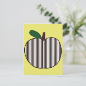 Zwart-witte stripappel briefkaart (Staand voorkant)