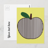 Zwart-witte stripappel briefkaart (Voorkant / Achterkant)