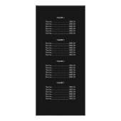 Zwart-witte striped FAUX Gold Sequin Price Reclamekaart (Achterkant)