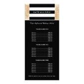 Zwart-witte striped FAUX Gold Sequin Price Reclamekaart (Voorkant)