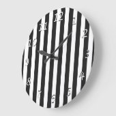 Zwart-witte, Striped ontwerpwandklok Grote Klok (Hoek)