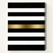 Zwart-witte Stripes Gold Accent Notitieboek (Achterkant)
